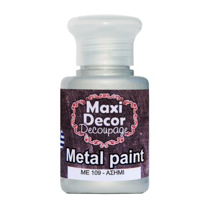 Ακρυλικό Μεταλλικό Χρώμα 60ml Maxi Decor Ασημί ΜE109_ME109060